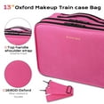 thumbnail image 2 of Byootique 13" Makeup Train Case Cosmetic Organized Bag Travel Makeup Bag, Hot Pink, 2 of 11