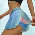 thumbnail image 2 of Bike Shorts Women Culottes Fashion Drawstring Bermuda Shorts for Women,Blue,L, 2 of 3