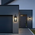 thumbnail image 5 of 19" Black Outdoor Wall Lantern 2-Light, Large Outside Modern Porch Sconce Light Fixture, Industrial Porch Light Wall Mount with Glass, Waterproof Farmhouse Exterior Lamp Lighting （1 Pack）, 5 of 6