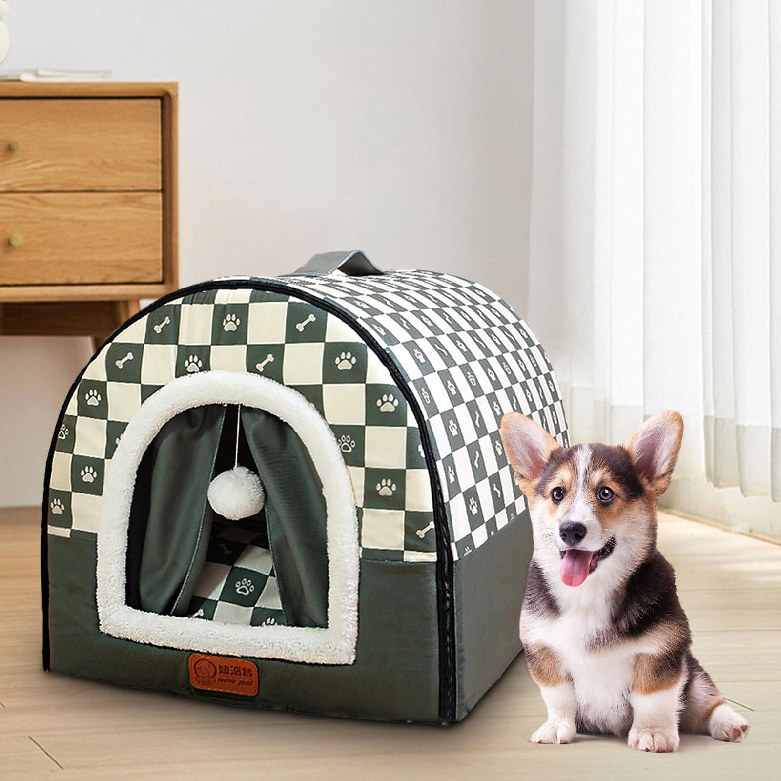 oshhni Cozy Small Dog House Indoor for Cat and for Dog Puppy Kitten Green Large