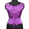 thumbnail image 6 of Kilaqueen Women's Renaissance Vintage Corset Bustier Chic Wave Hem Lace Up Tie Front Overbust Bodice Bodyshaper Tops Halloween Costumes, 6 of 9