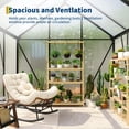 thumbnail image 5 of 6×3 FT Greenhouse for Outdoors, Polycarbonate Greenhouse with Adjustable Roof Vent, Sliding Door and Rain Gutter, Aluminum Walk-in Green Houses for Outside Patio Backyard Garden, Black, 5 of 8