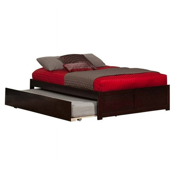 Pemberly Row Full Trundle Platform Bed in Espresso