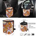 thumbnail image 4 of KUIFORTI Hawaiin Hippie Flower Car Seat Covers Full Set 15 Piece Seat Covers Steering Wheel Cover Seatbelt Covers Cup Coasters Car Garbage Bag Air Vent Storage Bag Rear View Mirror Cover Keychain, 4 of 5