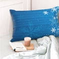 thumbnail image 4 of Honeii Blue Christmas Print Pillow Cases,Plush Throw Pillow Covers,Decorative Pillowcase for Sofa, Couch, Living Room-20"x30", 4 of 6