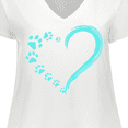 thumbnail image 4 of Inktastic Paw Print Heart Women's Plus Size V-Neck T-Shirt, 4 of 5