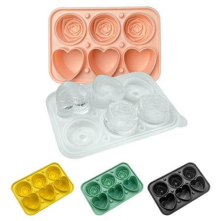 

Fnyko 3D Ice Cube Mold Rose&Heart Shape Silicone Ice Cube Tray for Whiskey Cocktails Beverages Iced Tea & Coffee