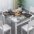 thumbnail image 3 of Black Gray Gold Marble Pattern Square Fitted Tablecloth with Elastic Edge,Square Table Cover,Washable Elastic Table Cover for Home Kitchen Party Decor 34"x34", 3 of 6