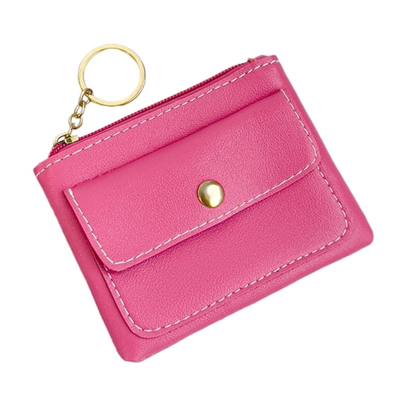 Qholemyo Mini Leather Card Wallet Women Small Coin Purse Cute Casual Zipper Pouch For Lipstick