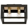 thumbnail image 6 of Possini Euro Design Gretna Boxed Modern Industrial Ceiling Light Flush Mount Fixture 10" Wide Black Warm Gold 4-Light Square Frame for Bedroom Kitchen, 6 of 8