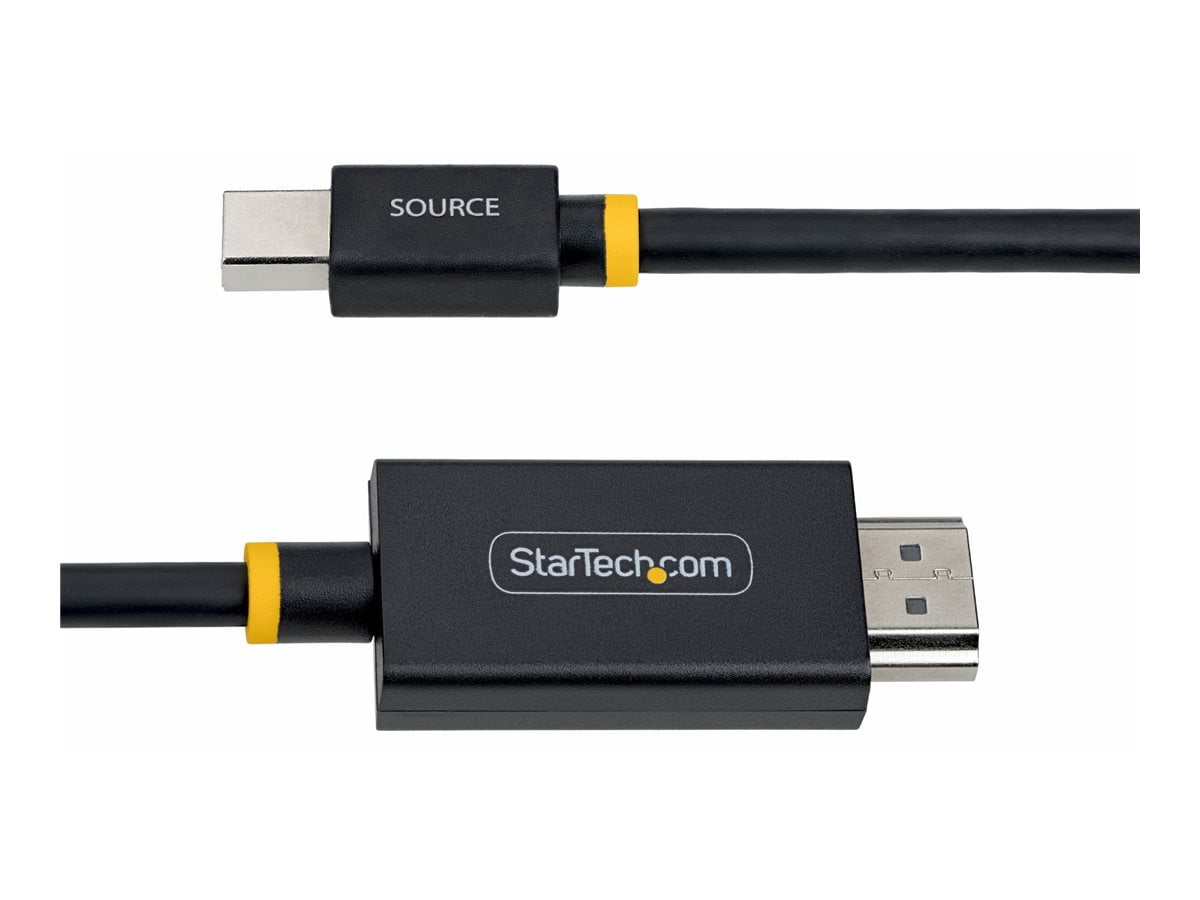 StarTech 3ft 91cm Mini DisplayPort to HDMI Adapter Cable 4K 60Hz with HBR3/HDCP 2.3/DPCP MDP to HDMI 2.0 Active Video Converter 3FMDPHDMI24K60