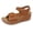 2-Brown, variant on Womens Wedge Walking Sandals with Arch Support Open Toe Orthopedic Sandal Ladies Hook and Loops Summer Outdoor Dress Shoes Size 6.5 White