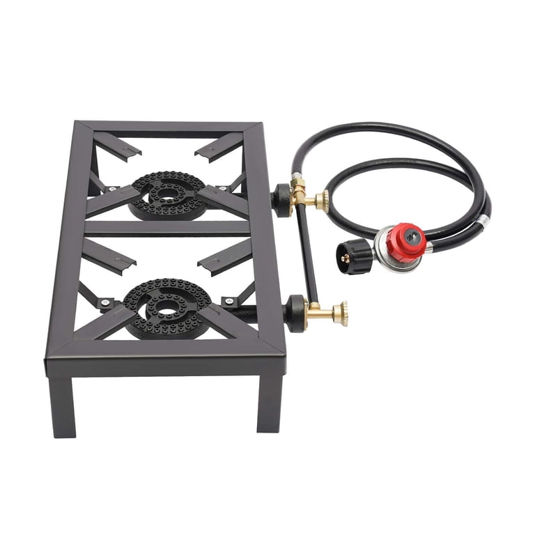 Portable Outdoor Propane Stove - 9000/12000 BTU Dual Burners with Auto