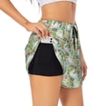 thumbnail image 2 of Bixox Women's Rabbit And Carrot pattern 2 in 1 Running Shorts - Lightweight Athletic Workout Gym Yoga Shorts Liner with Pockets - Large, 2 of 7