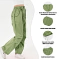 thumbnail image 4 of Rolanko Parachute Pants for Girls Y2K Cargo Trousers with Pockets Harajuku Jogger Pants, 4 of 7