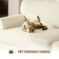 thumbnail image 4 of FFH 74" Chenille Couch for Living Room, 3 Seater Cloud Sofa with Elegant Rolled Arms and Pleated Skirt Design, Beige, 4 of 8
