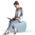 thumbnail image 2 of Nautical Pouf Cover with Zipper, Pattern of Repetitive Abstract Waves Symmetry Surf Swirls, Soft Decorative Fabric Unstuffed Case, 30" W X 17.3" L, Pale Blue Pale Sky Blue, by Ambesonne, 2 of 5