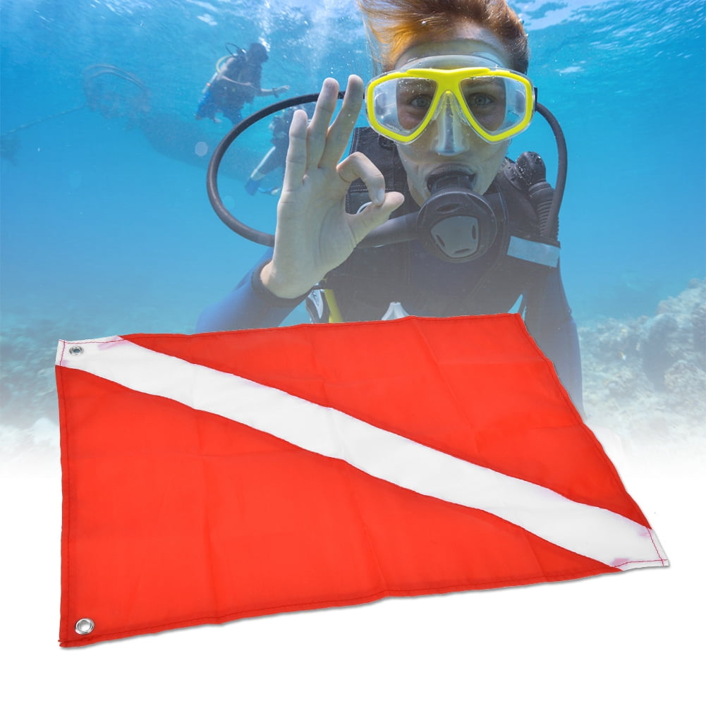 Blue & White Scuba Dive Flag Safety Signal Marker Diving Snorkeling Underwater! 