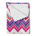 thumbnail image 2 of Chevron Soft Flannel Fleece Blanket, Chevron Motifs Different Colors with Variable Angles Parallel Lines Groovy Artwork, Cozy Plush for Indoor and Outdoor Use, 60" x 80", Multicolor, by Ambesonne, 2 of 5
