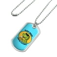 thumbnail image 2 of Sleep When Your Extinct Dinosaur Funny Humor Military Dog Tag Pendant Necklace with Chain, 2 of 5