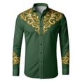 thumbnail image 4 of CONZONE Mens Western Cowboy Buttons Down Shirts Long Sleeve Shirts for Men Trendy Graphic Lapel Soft Lightweight Tops, 4 of 4
