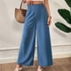 thumbnail image 3 of Women's high-waisted stretch casual style wide-leg pants Pink XXL, 3 of 4