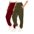 thumbnail image 1 of ameIAEA Women 2 Pack Sweatpants Drawstring Workout Running Pants Elastic Waist Lounge Pants, 1 of 2