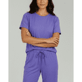 thumbnail image 4 of Real Essentials 2 Pack: Womens Pajamas Short Sleeve Sleepwear Tops and Capri Pants Pjs Print Pajama Sets (Available In Plus), 4 of 6