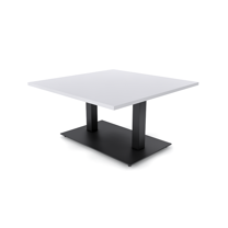 45" Large Square Coffee Table For Office Double Post Metal Base