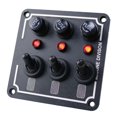thumbnail image 1 of Panel de interruptor marino de 3 vías, 12V 24V con fusible indicador de para ATV instalar Zulema Panel de interruptores, 1 of 8