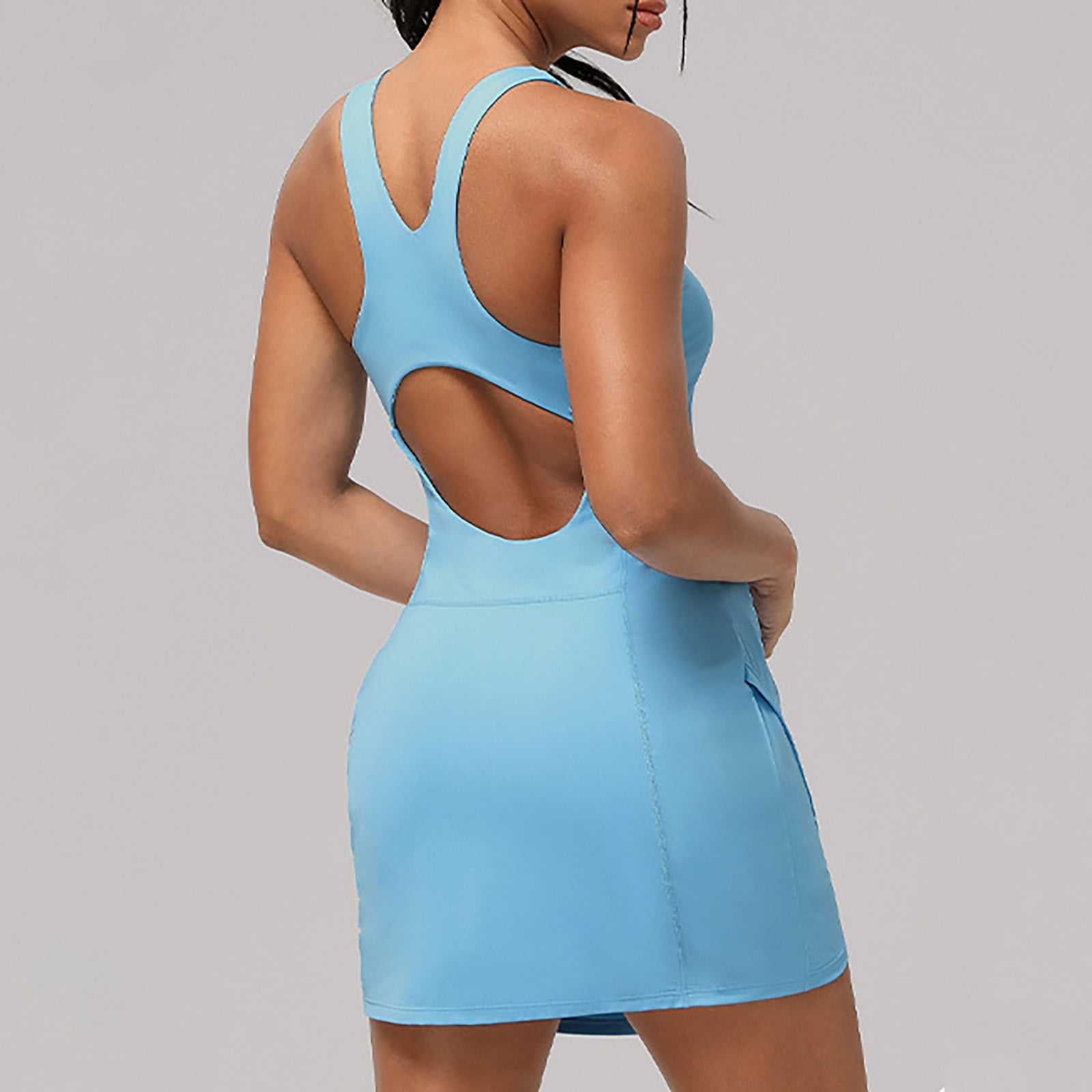 Tennis Dress Golf Dresses for Women Square Neck Quick Drying Moisture Wicking Padded Workout Dress Athletic Dresses