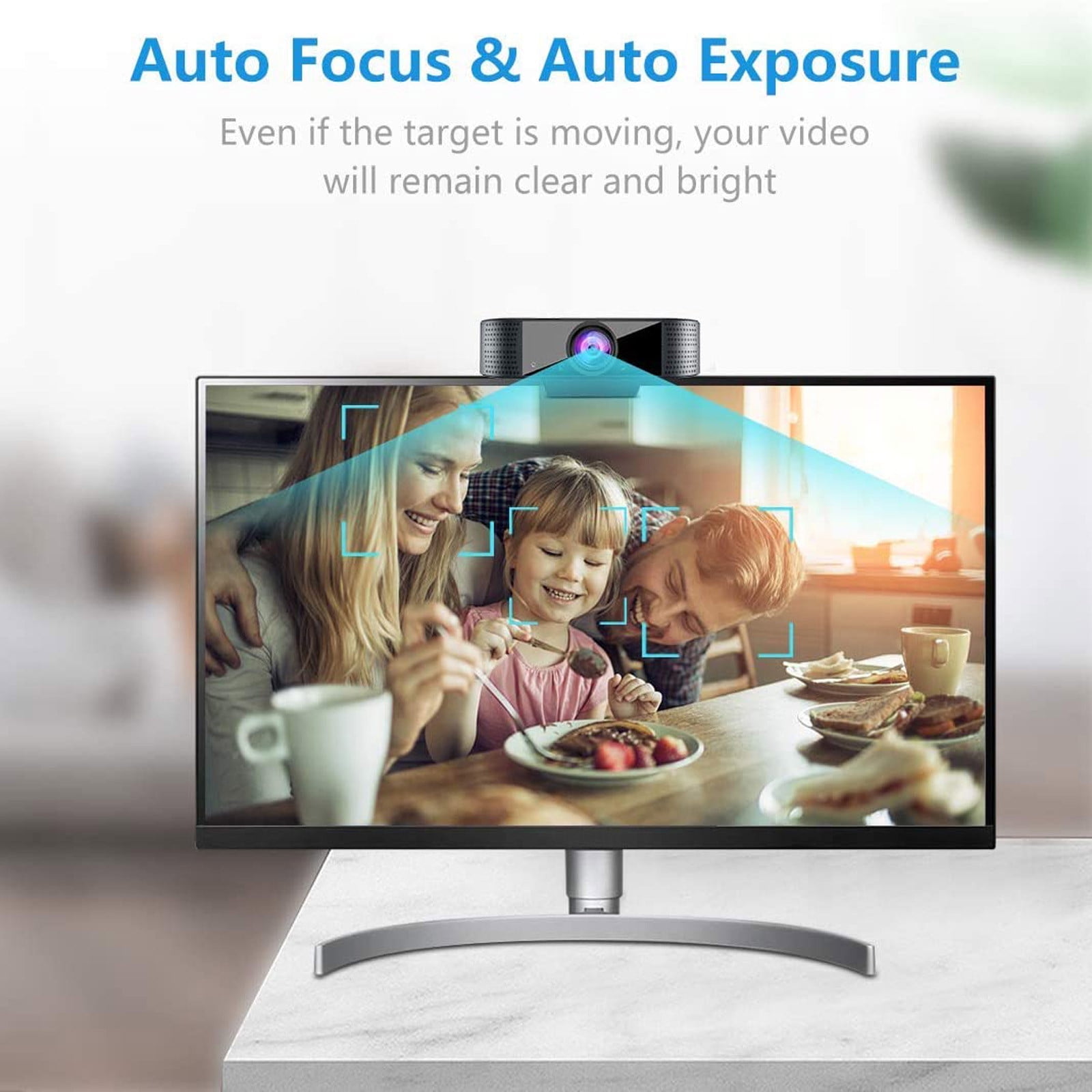 Webcam with Microphone, 1080P Full HD USB Camera, Plug Play Streaming Webcam for PC Laptop