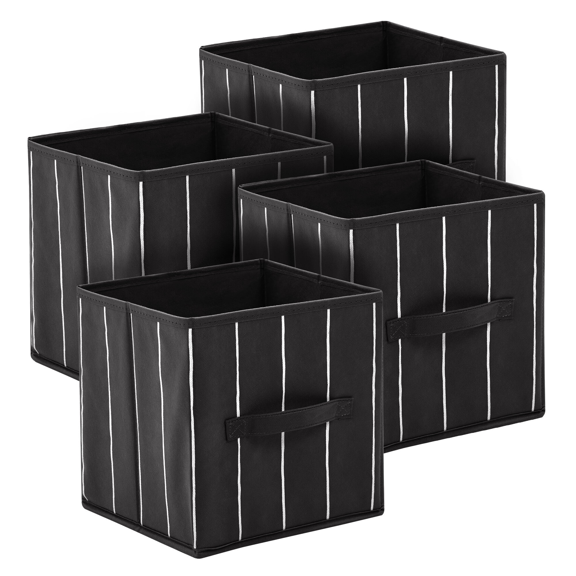 Deconovo 4 Stripe Foldable Storage Bins, Nursery Fabric Closet
