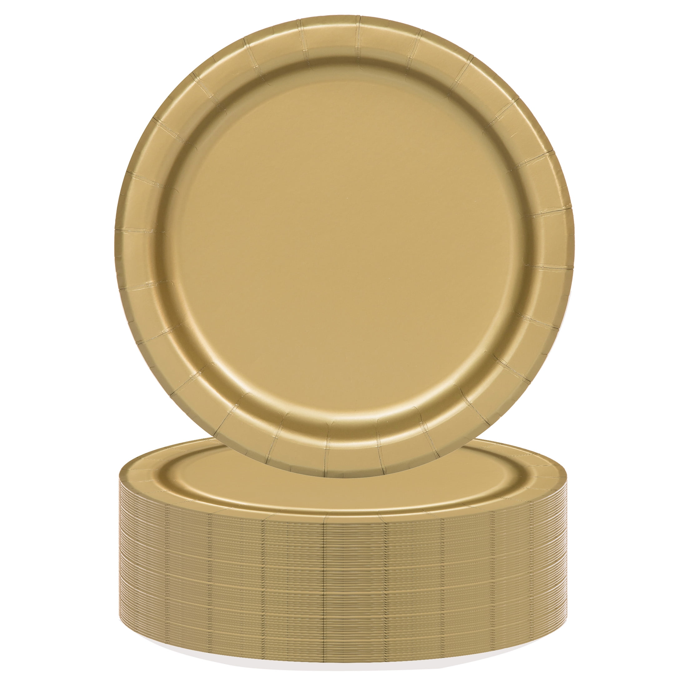 Gold Paper Dessert Plates, 7in, 70ct, Way to Celebrate!