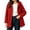 Red-08, variant on Perfectbot Women Sherpa Hooded Jacket, Long Sleeve Button Down Fleece Coat Fall Winter Warm Outerwear