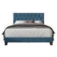 thumbnail image 4 of Home Design Dillon Full Tufted Upholstered Panel Bed Frame with Button Tufting and Foam-Filled Headboard, Denim Blue, Easy Assembly, 4 of 5
