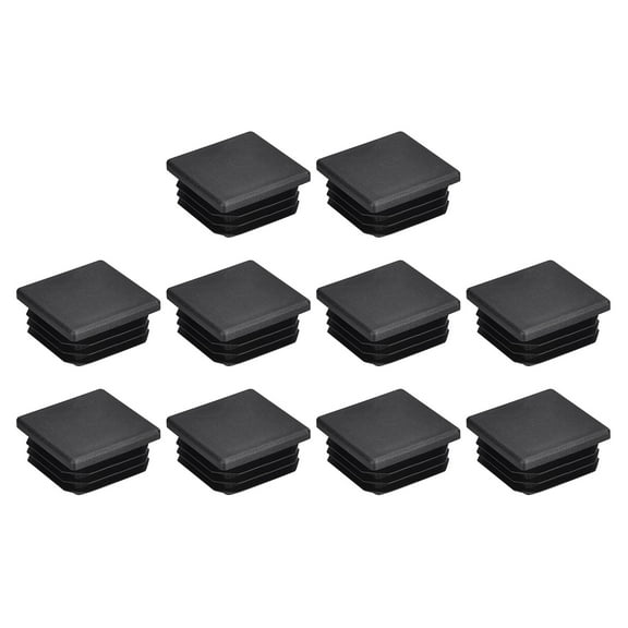 10Pack 38mmx38mm(1.5inch) Plastic Tubing Plug Square Post End Caps Black
