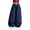 Navy, variant on lnmuld Girls Lightweight Textured Balloon Pants Elastic High Waist Curved Split Seam Elastic Loose Casual Daily Pants Size:12-13 Years
