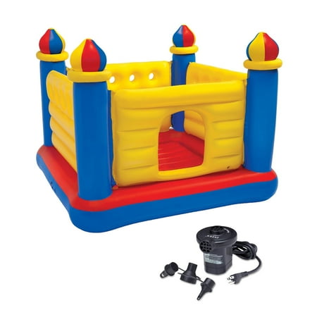 INTEX Inflatable Jump-O-Lene Ball Pit Castle Bouncer & Quick Fill Air Pump