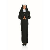 Fun Shack Womens Classic Black Nun Costume Cross Ladies Sister Fancy Dress Halloween Black L
