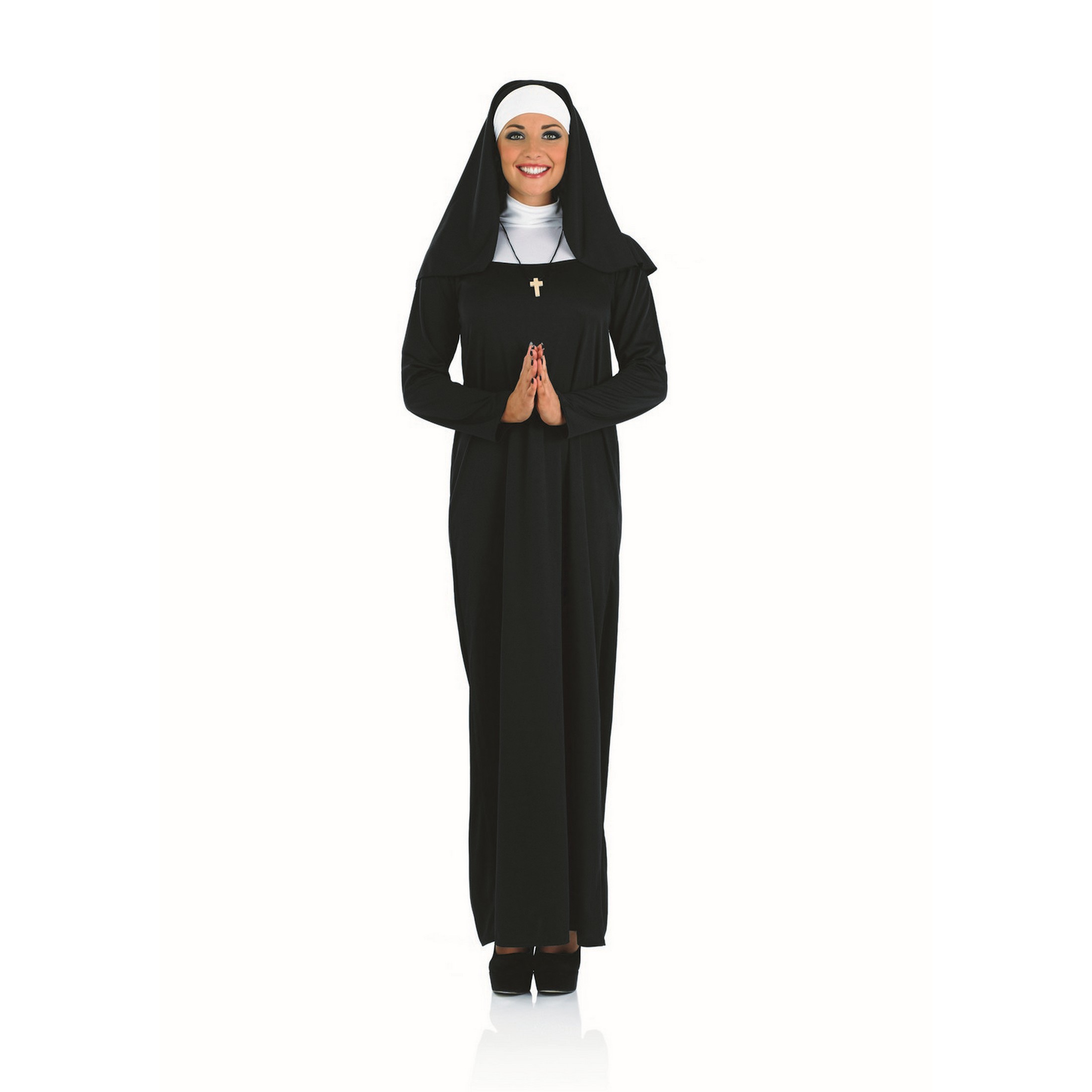 Fun Shack Womens Classic Black Nun Costume Cross Ladies Sister Fancy Dress Halloween Black M - image 2 of 3