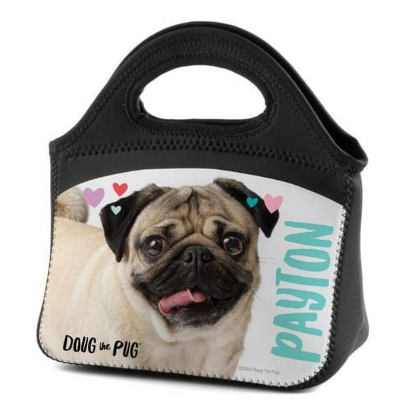 Personalized Doug The Pug Hearts Lunch Tote