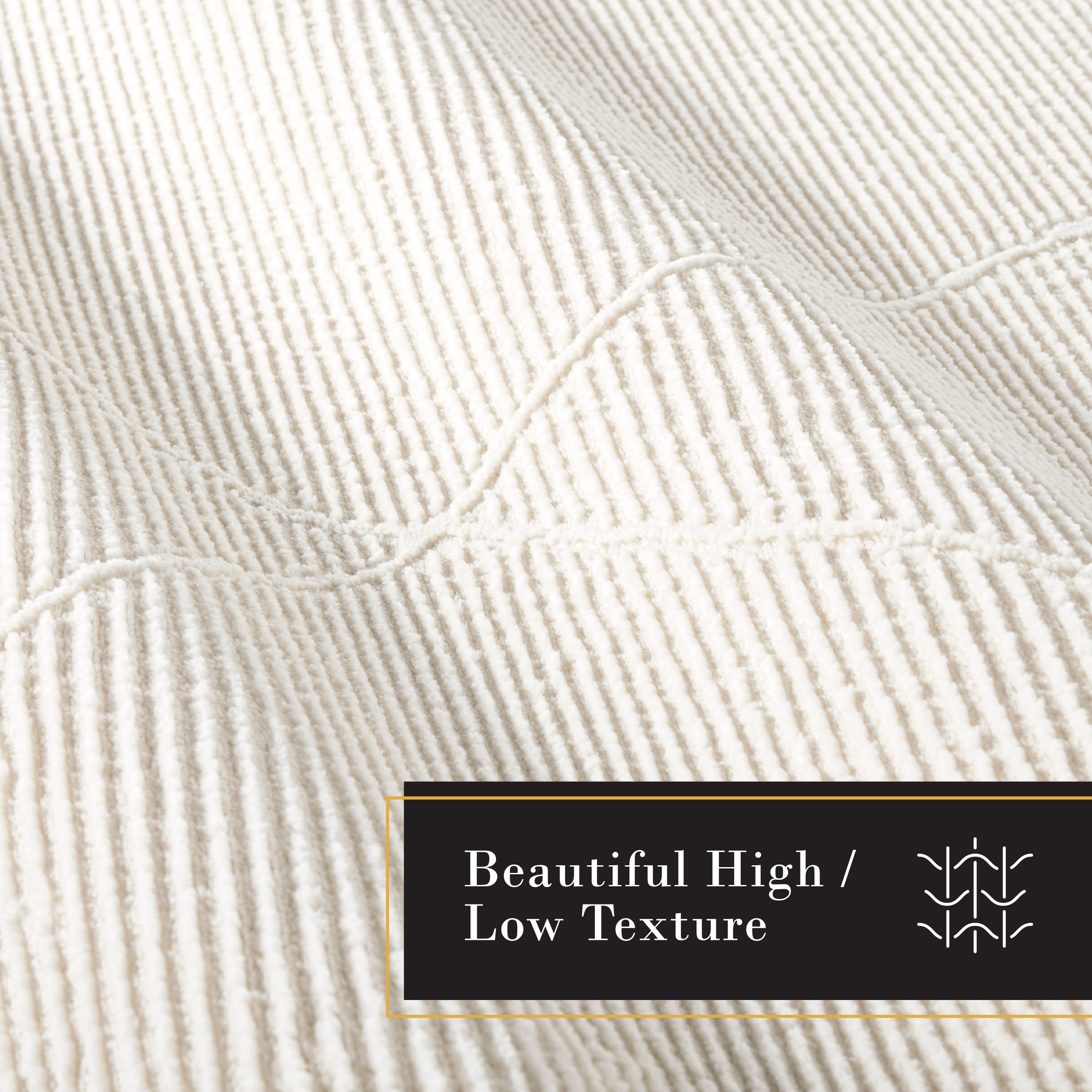 TOWN & COUNTRY LUXE Tretta Contemporary Diamonds Area Rug with Plush High-Low Texture, Ivory, 9'2"x12'5"