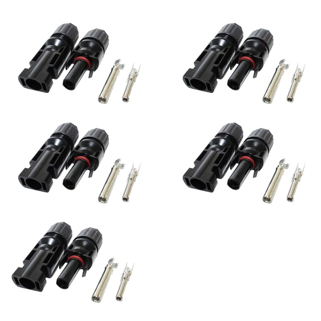 5 Pair Male/ Female Solar Panel Cable Connectors Double Seal Rings for Better Waterproof Effect IP67