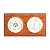 Bey-Berk International WS111 Brass Barometer & Thermometer with Hygrometer on Oak Wood