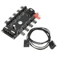 thumbnail image 1 of Unique Bargains PWM Driver Module, 3 Pin 4 Pin Cooling Fan Hub IDE Port 10 Way Splitter Fan Adapter Card, 1 of 4