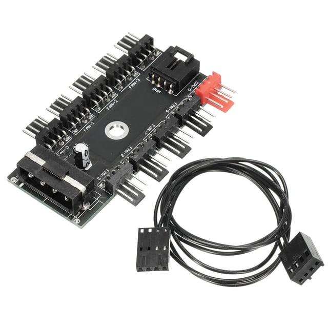 Unique Bargains PWM Driver Module, 3 Pin 4 Pin Cooling Fan Hub IDE Port 10 Way Splitter Fan Adapter Card