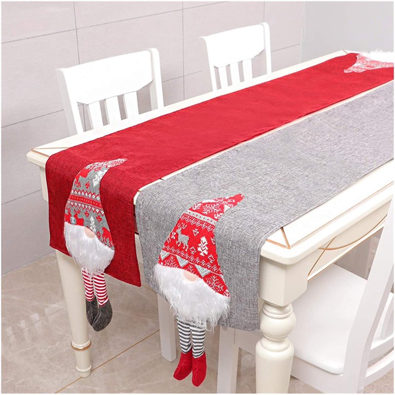 Christmas Gnome Table Runners For Kitchen Decor 13x70 Inch