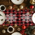 thumbnail image 4 of Christmas Table Runner Christmas Snowflake Table Runners Snow Red Buffalo Check Plaid Cotton Linen Dresser Scarf Kitchen Dining Table Decor for Christmas Holiday Party Decor 13x72 Inch, 4 of 9