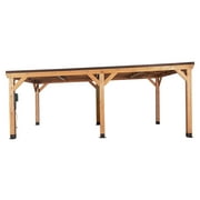 Backyard Discovery Kingsport 20x12 Cedar Wood Carport, Galvanized Steel Roof, PowerPort